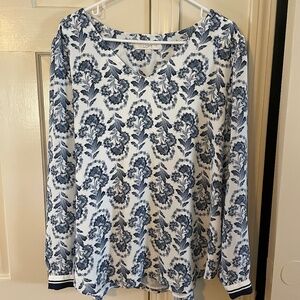 Loft blouse blue/white - size extra large